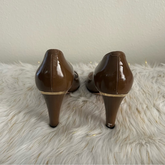 Jimmy Choo Evelyn Brown Peep Toe Heels - Picture 6 of 11